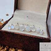 Rainbow Moonstone Ear Climber, 925 Sterling Silver Earring, Moonstone Ear Crawler, Gemstone Ear Climber, Blue Fire Moonstone Crawler Earring